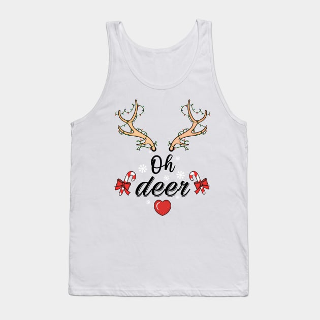 oh deer christmas is here Tank Top by Mitsue Kersting